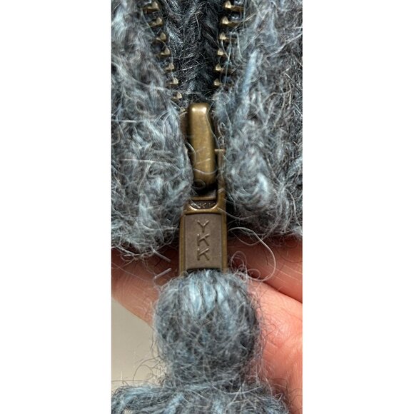 Jones New York Sport Sweater Large Hand Knit Cable Full-Zip Alpaca Wool Blend - Picture 5 of 8